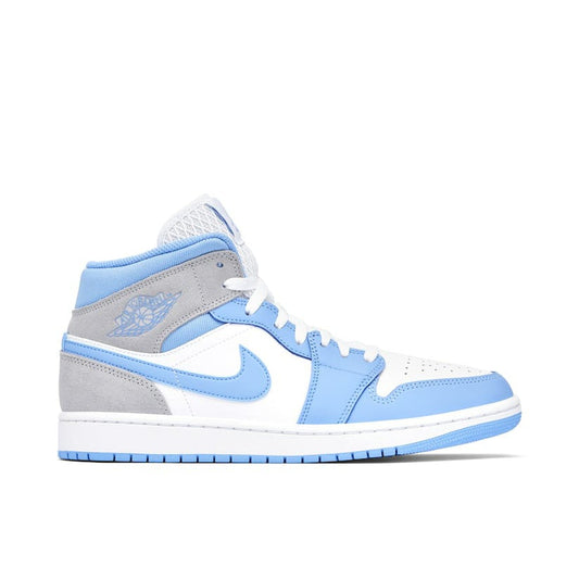 Air Jordan 1 Mid University Blue UNC Grey